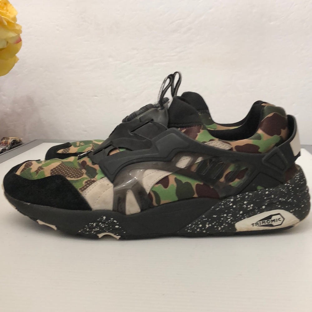 PUMA BAPE DISC BLAZE CAMO RUNNING SNEAKERS MENS SIZE 11.5